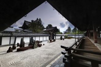 Zen garden of Tofuku-ji Temple in meditative contemplation
