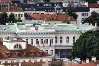 View of the presidential palace in Vilnius from above, Vilnius, Lithuania