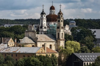 View of the historic old town of Vilnius from St. John's Church Tower, Vilnius, Lithuania