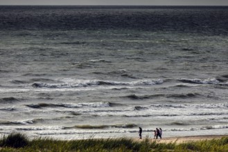 Waves meet the beach, deserted coast with extensive sea views, Ventspils, Latvia