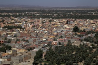 View from Bordj Est of the city of Erfoud with its numerous buildings, Erfoud, Bordj Est