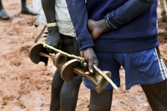 People interacting socially at the cattle market, Key Afar, Ethiopia
