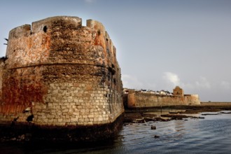 Historic Portuguese fortress in El Jadida, situated on a calm body of water, El Jadida,