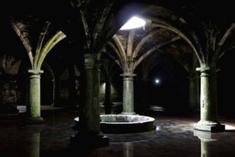 Historic cistern in the Cité Portugaise of El Jadida with impressive arches, El Jadida,