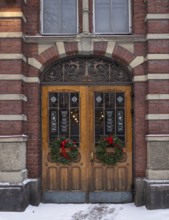 Entrance, market hall in Eerikinkatu, designed by architect Gustaf Nyström, Turku or Swedish Åbo,