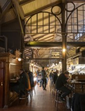 Market hall in Eerikinkatu with original roof construction, designed by architect Gustaf Nyström,