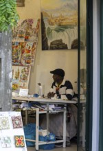View of a painter's displays, Sintra, Lisbon, Portugal