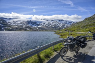 Geiranger, Møre og Romsdal Province, Norway, BMW G 650 GS Sertao Enduro motorcycle trip along a