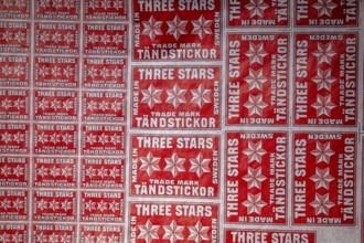 Printing sheet for matchbox labels, Tändsticksmuseet Match Museum or Matchbox Museum, Jönköping,