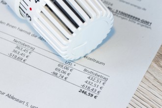 Close-up of a symbolic gas bill