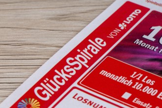 Close-up of a lucky spiral ticket