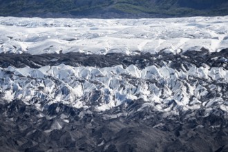 Detail, glacier ice, Seracs of the Matanuska Glacier Tongue, Lion's Head, Chugach Mountains,