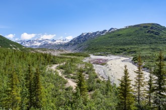 Miller Creek River at Castner Glacier, Delta Range, Alaska Range, Richardson Highway, Alaska, USA