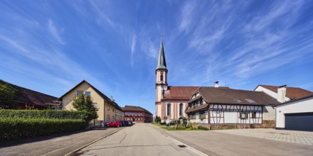 St. James church, church tower, Grafenhausen town hall, residential building, commercial building,