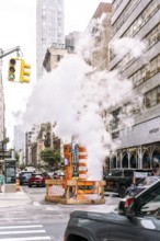 Sewer work Lexington Av 59 St, R, New York, USA
