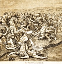 Detail from the victorious battle of Constantine, after Raphael (1483-1520) Raffaello Sanzio da