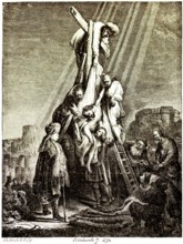 The Descent from the Cross, after Rembrandt van Rijn (1606-1669), Bible, New Testament, Jesus'