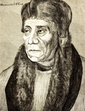 Bust portrait of Archbishop William Warham of Cantabury (1450-1532), by Hans Holbein the Younger,