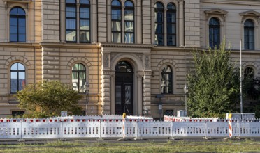 Road construction site at the Berlin Social Court, Invalidenstraße in Mitte, Berlin, Germany