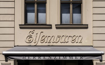 Detailed photo, retail and shops in the city center of Potsdam, Brandenburg, Germany