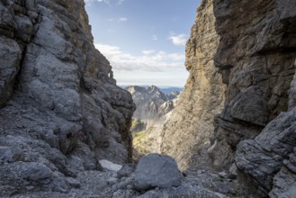 View from the Bocca degli Armi Bridge, access to the Via Ferrata Bocciere Centrale via ferrata,