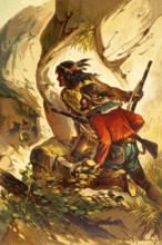 In the Peruvian Highlands, fantasy picture, fairy tale characters, fantasy, European man,