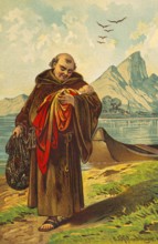 The Foundling of Belchen Lake, fairy tale, priest, monk, robe, sandals, baby, lake, boat, mountain