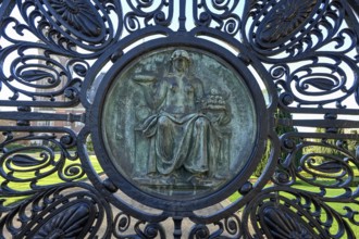 Detail of the Vredespaleis Gate, Peace Palace, The Hague, South Holland Province, Netherlands