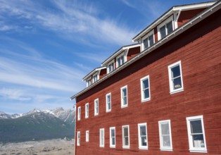 Red Kennicott Buildings in a Mountain Landscape, Historic Kennecott Copper Mine, National Historic
