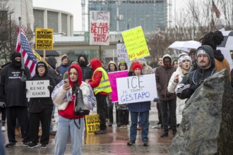 Detroit, Michigan USA - 10 January 2026 - Activists rally to protest the killing of Renee Nichole