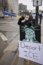 Detroit, Michigan USA - 10 January 2026 - Activists rally to protest the killing of Renee Nichole