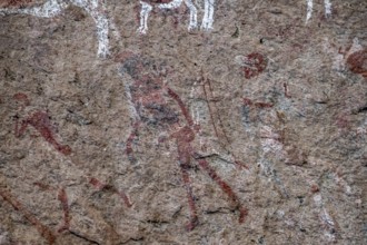 White Lady Rock Painting, White Lady Painting, Depiction of Hunters and Animals, Rock Paintings in