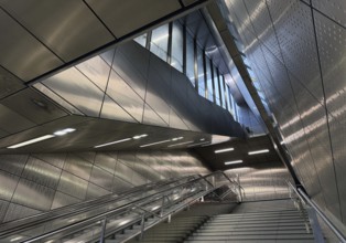 Benrather Straße subway station, Werhahn line, designed by artist Thomas Stricker, Düsseldorf,