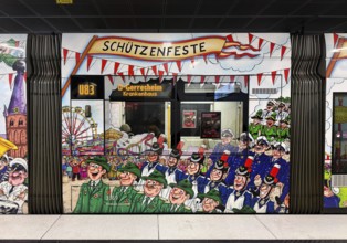 Brauchtumsbahn der Jecken und Schützen, Werhrhahn line U 83, Rheinbahn, underground station,