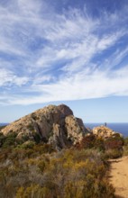 Bizarre rock formations on Capo Rosso, Piana, Corse-du-Sud department, west coast, Corsica,