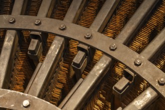 Detail historical machine for making matches, Tändsticksmuseet match museum or match museum,