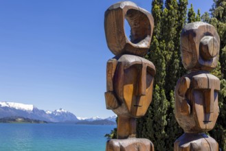 Argentina, Patagonia, Bariloche lake shore of Nahuel Huapi lake close to historic city center