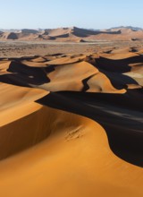 Aerial view, Dramatic sand dunes in the Namib Desert, Namib Naukluft Park, Namibia