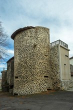 Tower of Saint Sandoux village, Puy de Dome, Auvergne Rhone Alpes, France