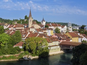 View of the old town with the parish church of the Assumption of Mary, in the back the Baden City