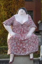 Fountain figure by Chemnitz artist Karl-Heinz Richter 2007, Billinganlage, Fürth, Middle Franconia,