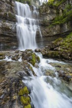Cascata di Mezzo waterfall, long exposure, Vallesinella, Brenta, Trentino, Italy