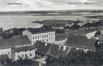Angermünde, panorama with Münde-See, Uckermark district in the state of Brandenburg, Germany,