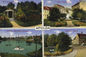 Apolda, Weimarer Land district, Thuringia, Germany, postcard, view around 1900 - 1910, historical,
