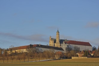 Benedictine monastery with late baroque monastery church, abbey, Neresheim, Härtsfeld, Swabian