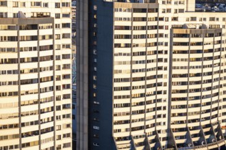 Columbus Center residential skyscrapers, over 550 apartments, some luxurious condominium, over 80