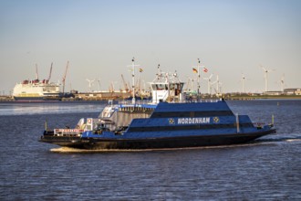 Weser ferry, ferry Nordenham, in the mouth of the Weser, connects Bremerhaven with Nordenham in