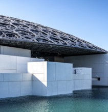 Louvre Abu Dhabi architecture, art museum by French architect Jean Nouvel, buildings on Saadiyat