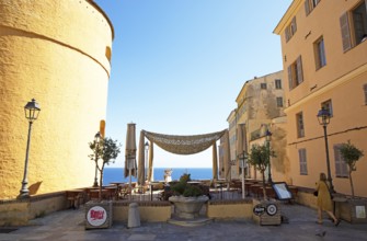 Place du Donjon or Piazza di Acorte on the citadel, old town, Bastia, Haute-Corse department,
