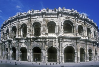 Amphitheatre in Nimes, Départements Gard, southern France, June 1999, vintage, retro, old, historic